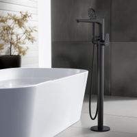 Смеситель для ванны напольный (внешняя и скрытая часть) AQUATEK, матовый черный AQ1145MB БЕТТА — фото 3, Смесители напольные