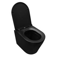 Унитаз подвесной Azario Teramo 515х355х365 безободковый с сиденьем микролифт, черный матовый (AZ -053E-R-MB) арт-AZ -053E-R-MB/ AZ-0053-MB — фото 1, Подвесные унитазы