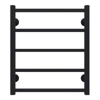 Полотенцесушитель водяной AZARIO ANCONA 500/600 квадрат, 5 секций, нижнее/диагональное подключение, 1/2", черный арт-AZ83877B — фото 5, Водяные полотенцесушители