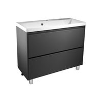 Тумба напольная "Борнео 100", 2 ящ., Люкс графит матовый, Стандарт 100 / Азур 100 SP-00001458 — фото 1, Тумбы под раковину