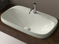 Раковина Scarabeo MOON полувстраиваемая без перелива с одним отверстием цвет белый матовый арт-5512 41 — фото 2, Раковины накладные