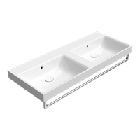 раковина подвесная/встраиваемая NUBES двойная 120x50 белый арт-9625111 — фото 3, Раковины подвесные