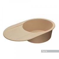 Мойка для кухни Амира 780x500x211 мм, круглая с крылом, латте арт-1A712932AI260 — фото 2, Кухонные мойки