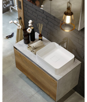 Товар: Подвесная тумба 120 см с двумя ящиками: основной и внутренний, скрытый за фасадом. Цвет дуб балтийский/бетон светлый; с умывальником арт-MOB0112DB+MOB0712BS - фото 5 Подвесная тумба 120 см с двумя ящиками: основной и внутренний, скрытый за фасадом. Цвет дуб балтийский/бетон светлый; с умывальником арт-MOB0112DB+MOB0712BS — фото 5, Тумбы с раковиной