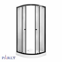Душевой уголок с поддоном Parly 90х90 см, профиль черный, стекло матовое арт-ZF911B — фото 5, Душевые уголки четверть круга