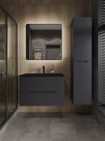 Orange Line тумба подвесная с раковиной, графит матовый арт-Li-80Tug+BLRA — фото 8, Тумбы с раковиной