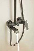 Душевая система с тропическим душем и смесителем BELZ, оружейная сталь, арт-B24507-3 — фото 7, Душевые стойки