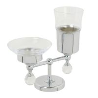AMERIDA Стакан и мыльница настольные, хром/Crystal арт-16591 — фото 1, Стаканы для зубных щеток