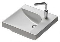 Раковина HATRIA GRANDANGOLO YXF901 подвесная или на тумбу с одним отверстием с переливом цвет белый — фото 1, Раковины подвесные