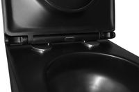 Унитаз подвесной Azario Teramo 355х515х365 смыв "Скрытое торнадо", безободковый, с быстросъемным сиденьем микролифт, черный матовый арт-AZ-0053-UQ3-MB — фото 4, Подвесные унитазы