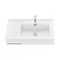 Раковина КВАДРО Про 80, правая 1A734331QA01R — фото 1, Раковины подвесные