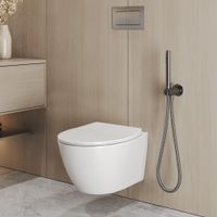 Унитаз подвесной Grossman (520х373х365) безободковый,смыв торнадо,белый с тонкой крышкой,микролифт,1 место арт-GR-4405SQ — фото 7, Подвесные унитазы