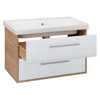 Тумба подвесная MELBOURNE 80 /дуб/белый/ AQUA DE MARCO 2080WCMEL/H/V.2.0 — фото 5, Тумбы под раковину