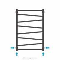 Полотенцесушитель водяной Сунержа Сирокко 800х500 Матовый чёрный арт-31-0253-8050 — фото 3, Водяные полотенцесушители