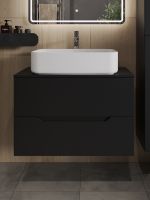 Orange Line тумба с раковиной подвесная 80 см, черный/белый арт-Li-80TubMDF+B07-600W — фото 3, Тумбы с раковиной