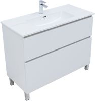 Тумба с раковиной Aquanet Вега 100 (Ирис) напольная 2 ящ. цв. белый глянец арт-00345373 — фото 10, Тумбы с раковиной