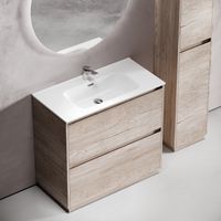 Тумба под раковину SANCOS Libra Floor напольная, 890х450х840, c двумя ящиками оснащенными доводчиками, дуб галифакс натуральный, арт. арт-LB90FEG — фото 4, Тумбы под раковину