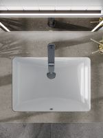 Agger Раковина встраиваемая снизу санфарфор, белый глянец арт-ASB01530 — фото 4, Раковины встраиваемые снизу