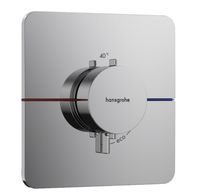 Смеситель для душа, Hansgrohe, ShowerSelect Comfort Q, с регулировкой напора, тип открывания воды-вентильный, тип регулирования воды-термостатический картридж, монтаж-настенный встраиваемый, отверстия для монтажа-1, внутренняя часть-необходимо заказать, цвет-хром арт-15588000 — фото 1, Встраиваемые смесители для душа