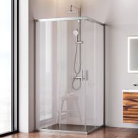W90G-403-100100-MT Gem душевое огражд квадратн.,раздвиж.двери 100x100 хром мат.,стекло прозрачн — фото 6, Душевые кабины и ограждения
