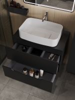 Orange Line тумба с раковиной подвесная 80 см, черный/белый арт-Li-80TubMDF+B07-600W — фото 4, Тумбы с раковиной