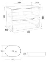 Товар: Orange Line Li-80TuwMDF+B05-480W тумба с раковиной подвесная 80 см, белый Li-80TuwMDF+B05-480W - фото 2 Orange Line Li-80TuwMDF+B05-480W тумба с раковиной подвесная 80 см, белый Li-80TuwMDF+B05-480W — фото 2, Тумбы с раковиной