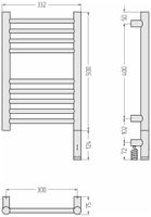 Полотенцесушитель электрический Сунержа Богема 3.1 прямая 500х300 МЭМ правый Без покрытия 00-6005-5030 — фото 3, Электрические полотенцесушители