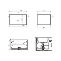 Тумба под раковину подвесная La Fenice Terra , бежевая арт-FNC-01-TER-C-60 — фото 2, Тумбы под раковину
