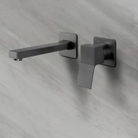 Смеситель для раковины Bossini Aki настенный встраиваемый внешняя часть цвет черный матовый арт-Z00731.073 — фото 1, Смесители для раковины