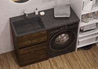 Раковина ЛОНДРИ 120, левая, графит арт-1A72843KLH21L — фото 11, Раковины встраиваемые сверху