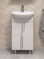 Тумба Turin 45, напольная, 2 дв., белая (под раковину Уют 45) VIGO 223 — фото 1, Тумбы под раковину