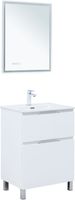 Тумба с раковиной Aquanet Алвита new 60 (Flat) напольная 2 ящ. цв. белый матовый 00345675 — фото 7, Тумбы с раковиной