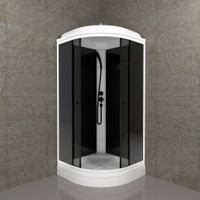 ДК Грэй-Блэк 90*90 А (7 мест+сифон D50, декор.крышка) арт-Щ0000067302 — фото 8, Душевые кабины