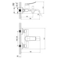 Смеситель для ванны и душа Azario ABILITY с ручным душем, керамический картридж, графит арт-AZ-VRY238331AJ — фото 5, Смеситель для ванны