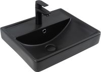Раковина Aquanet Ирис 50 черная матовая 00329246 — фото 1, Раковины встраиваемые сверху