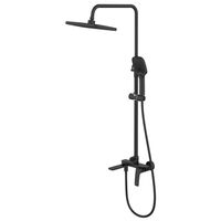 Душевая система Azario Conda с квадратным тропическим душем, керамический картридж, шланг 150 см, черный матовый арт-AZ-K2411B — фото 1, Душевые стойки