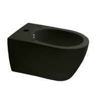 Биде Scarabeo MOON подвесное с одним отверстием цвет черный матовый с антибактериальным и грязеотталкивающим покрытием BIOKER арт-5521 49 BK — фото 1, Биде подвесные