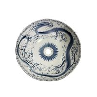 Раковина чаша Bronze de Luxe Dynasty 4008, белый/синий — фото 1, Раковины накладные