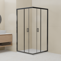 Душевой уголок RGW CL-34B 100x100, квадратный, профиль черный, стекло прозрачное, арт-32093400-14 — фото 3, Квадратные душевые уголки