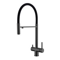 Смеситель для кухни GUN METAL с гибким изливом (черный) под фильтр из нержавеющей стали EKO, EKO05- EKO05-160GunMetal — фото 2, Смесители для кухни