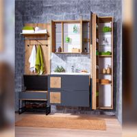 Тумба под раковину подвесная Бриклаер Форест дуб золотой/антрацит, 80 см арт-4627125414657 — фото 3, Тумбы с раковиной