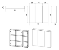 Зеркальный шкаф арт-Э-Аур02090-01 — фото 7, Зеркальные шкафы в ванную