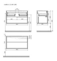 Тумба подвесная SANCOS Marmi 1.0 890х445х520 c одним ящиком оснащенным доводчиками скрытого монтажа и открытой нишей, дуб чарльстон, арт. арт-MR1.090ECH — фото 11, Тумбы под раковину