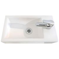 Раковина маленькая GS, 45x25x12 cm, отверстие справа. белая керамика арт-32577 — фото 11, Раковины накладные