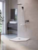 Душевой поддон трапеция RGW ST/T-W 100x100, белый, каменный, арт-16155100-01 — фото 2, Душевые поддоны из искусственного камня