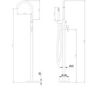 Смеситель ABBER Wasser Kreis AF8115NGN напольный для ванны, никель — фото 5, Смесители напольные