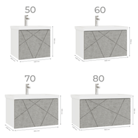 Тумба под раковину VIGO Geometry 60 подвесная бетон (033 бетон) — фото 8, Тумбы под раковину