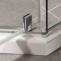 Душевой уголок Slim-U VSP-2SU900CLB, 900*900, м.черный, стекло прозрачное — фото 1, Душевые уголки трапеция