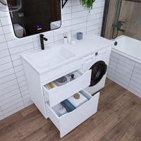 Товар: Тумба напольная "ВИЛАР-60" под стиральную машину с 2-я ящ. белая (ум. Камилла-120) арт-126011 - фото 2 Тумба напольная "ВИЛАР-60" под стиральную машину с 2-я ящ. белая (ум. Камилла-120) арт-126011 — фото 2, Тумбы под раковину