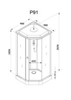 Ограждение VIVA90B N душевое Ceruttispa без поддона (90x90x195) — фото 5, Прямоугольные душевые уголки